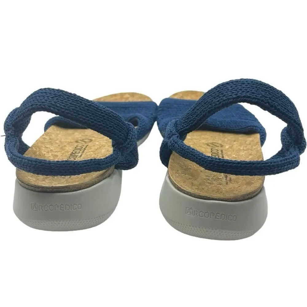 Fabulous Arcopedico Arenal Denim Sandals Shoes Cork Footbed Comfort Orthopedic - Picture 10 of 13